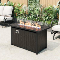 Arlmont & Co. Shifrah 24.7" H x 44.5" W Steel Outdoor Fire Pit Table