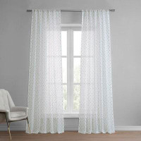 Ophelia & Co. Denholme Faux Linen Sheer Curtains for Bedroom, Living Room Curtains for Large Window Single Panel Drape