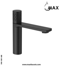 Bathroom Faucets Round Knob With Ultra Thin Long Spout Matte Black Finish