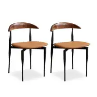 Hokku Designs 28.74" Black Solid back side Chair(Set of 2)