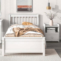 Latitude Run® Twin Bed with Headboard and Footboard for Kids,Wood Bed Frame