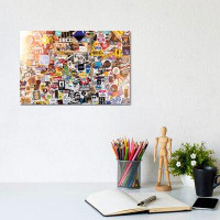 East Urban Home Sticker Wall In Tokyo - Wrapped Canvas Print