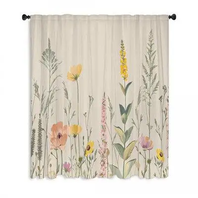 Decorating with Wildflowers sheer window curtains adds an airy and ethereal touch to a space allowin...