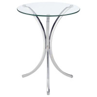 Alma Eloise Round Accent Table with Curved Legs Chrome