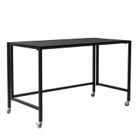 Latitude Run® Matte White Metal Minimalist Folding Table Desk
