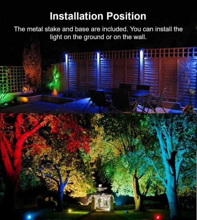 NEW 10W RGB WATERPROOF OUTDOOR LANDSCAPE LIGHT 412802 in Outdoor Lighting in Alberta - Image 3