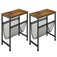 17 Stories 17 Stories 2pcs Narrow End Table With Holder Sling Industrial Accent Console Table