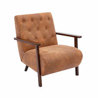 George Oliver Coolmore Wood Frame Armchair, Modern Accent Chair Lounge Chair For Living Room