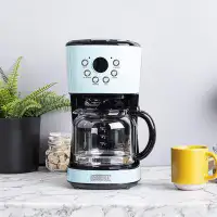 HADEN Haden Heritage 12 Cup Programmable Coffee Maker With 2 Slice Toaster, Turquoise