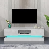 Ivy Bronx 63Inch Morden TV Stand With LED Lights,High Glossy Front TV Cabinet,Can Be Assembled In Lounge Room, Living Ro