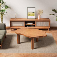 Orren Ellis Simple Creative Solid Wood Cloud Shape Coffee Table