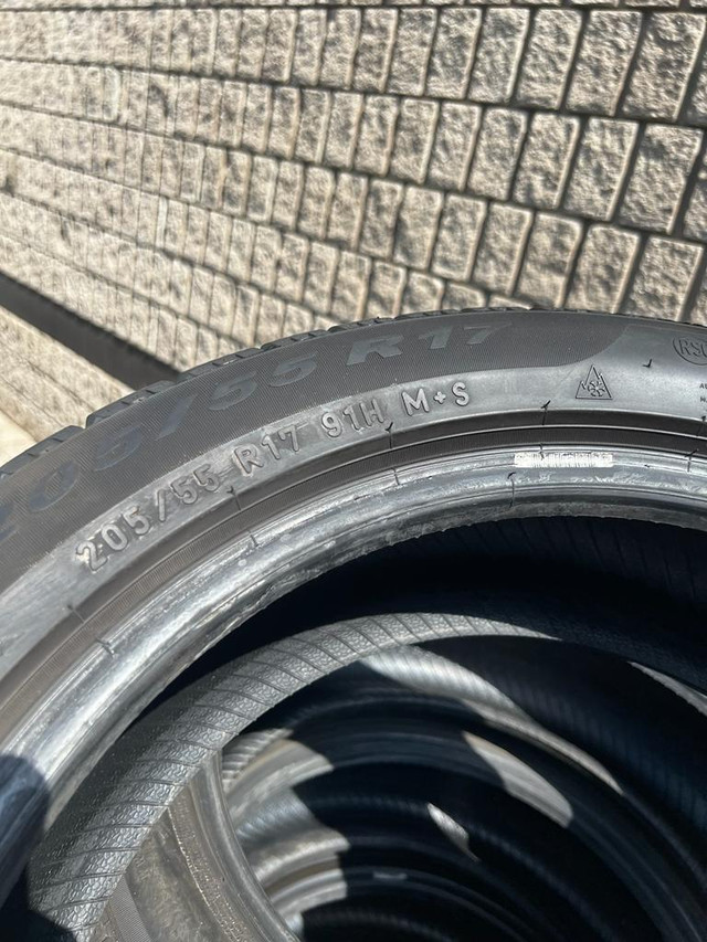 SET OF FOUR USED 205 / 55 R17 PIRELLI WINTER SOTTOZERO TIRES ! in Tires & Rims in Toronto (GTA) - Image 2