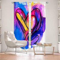 East Urban Home Lined Window Curtains 2-Panel Set For Window Size From Wildon Home® By Kathy Stanion - Heart Dance