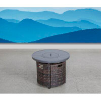 Sol 72 Outdoor™ Bowerman 25" H x 32" W Aluminum Outdoor Fire Pit Table with Lid