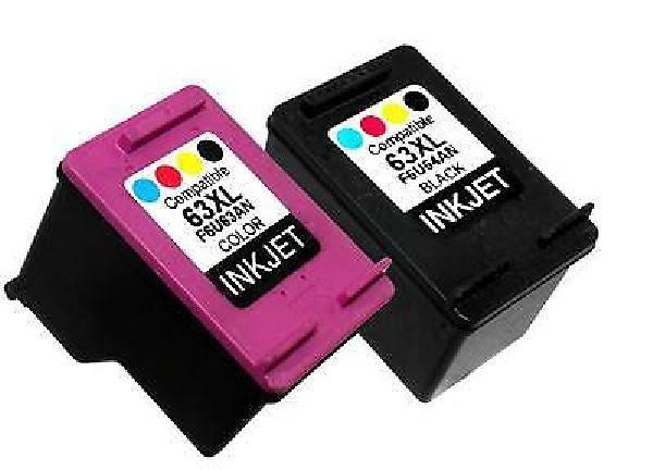 Compatible with HP 63XL Black and HP 63XL Tri-Color - ECOink Remanufactured Ink Cartridge Combo Pack in Printers, Scanners & Fax