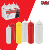 BRAND NEW Squeeze Bottles Ketchup/Mustard/Mayo Bottles (Pack of 6) - ON SALE Various Sizes (Open Ad For More Details)