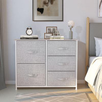 Ebern Designs High Quality Dresser with 5 Easy-Pull Premium Fabric Drawers