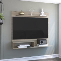 Ebern Designs Floating Entertainment Center, Light Pine Finish,Suitable For Placement In The Living Room
