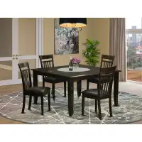 August Grove Pilning 5 - Piece Butterfly Leaf Rubberwood Solid Wood Dining Set