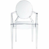 Rosdorf Park Shavon King Louis Back Stacking Arm Chair in Clear