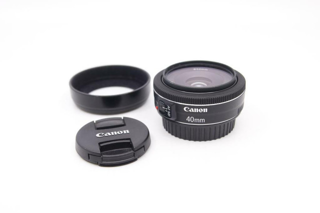 Canon EF 40mm f/2.8 STM + Filter + Hood + Box-Used   (ID-1037 (ED))   BJ PHOTO-Since 1984 in Cameras & Camcorders