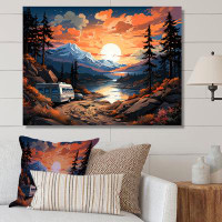 Millwood Pines Camping Van Charm At Sunset On Canvas Print