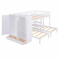 Harriet Bee Full-Over-Twin-Twin Bunk Bed With Shelves