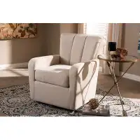 Hokku Designs Lefancy  Rayner Modern and Contemporary Beige Fabric Upholstered Swivel Chair