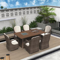 Wildon Home® Bozhil 6 - Person Rectangular Outdoor Dining Set With Cushions