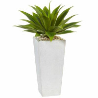 Orren Ellis 9.75" Artificial Agave Succulent Plant in Planter