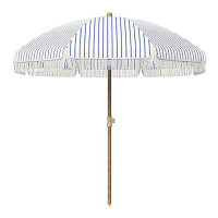 Arlmont & Co. Sunshade Retreat 7Ft Fringe Patio Umbrella: Outdoor UV 50+ Protection, Steel Pole, Ribs, Push-Button Tilt,