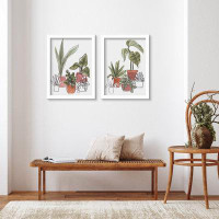 Red Barrel Studio Modern House Plants By June Erica Vess - 2 Piece Gallery Framed Print Art Set