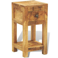Millwood Pines Nightstand with 1 Drawer Solid Mango Wood