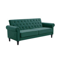 House of Hampton Afanasii 80.7'' Velvet Rolled Arm Sofa