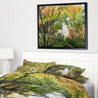 Made in Canada - East Urban Home 'Maple Tree Canopy by Bridge' Framed Photographic Print on Wrapped Canvas