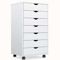 Inbox Zero 7 Drawer Chest - Storage Cabinets With Wheels Dressers Wood Dresser Cabinet Mobile Organizer Drawers For Offi