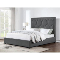 Latitude Run® Upholstered Bed With Nailhead Trim Charcoal