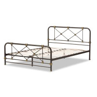 Williston Forge Lefancy  Beatrice Modern And Contemporary Stippled Black Finished Metal Queen Size Platform Bed