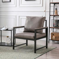 17 Stories Faux Leather Accent Chair
