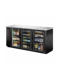 Back Bar Cooler, Glass Door, 72 - Stainless Steel Top and LED . *RESTAURANT EQUIPMENT PARTS SMALLWARES HOODS AND MORE*