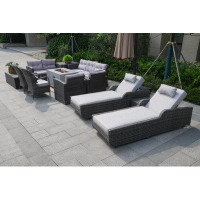 Lark Manor 12 Piece Rattan Complete Patio Set with Cushions