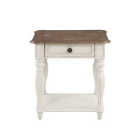 Ophelia & Co. End Table In Oak & Antique White Finish