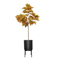 Vintage Home 80"H Vintage Real Touch Maple Leaf Tree, Indoor/ Outdoor, In Rounded Pot ( 30X30x63"H )