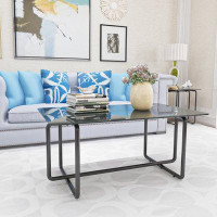 Ebern Designs Modern Tempered Glass Tea Table Coffee Table, Table for Living Room