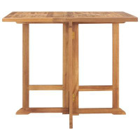 Millwood Pines Folding Patio Dining Table 35.4"X35.4"X29.5" Solid Teak Wood