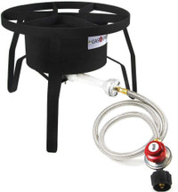 NEW ROUND PATIO & CAMPING PROPANE GAS BURNER COOKER EY3153