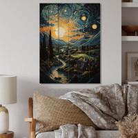 Red Barrel Studio Masterpiece The Starry Day By Vincent II On Wood Print