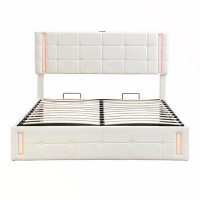 Ivy Bronx Full Size PU Bed Frame with Hydraulic Storage System