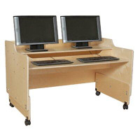 Wood Designs Contender Mobile Computer Desk, Fully Assembled - 48"W
