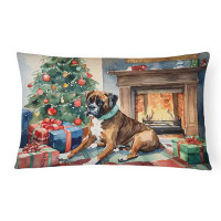 The Holiday Aisle® Fawn Boxer Christmas Fabric Decorative Pillow
